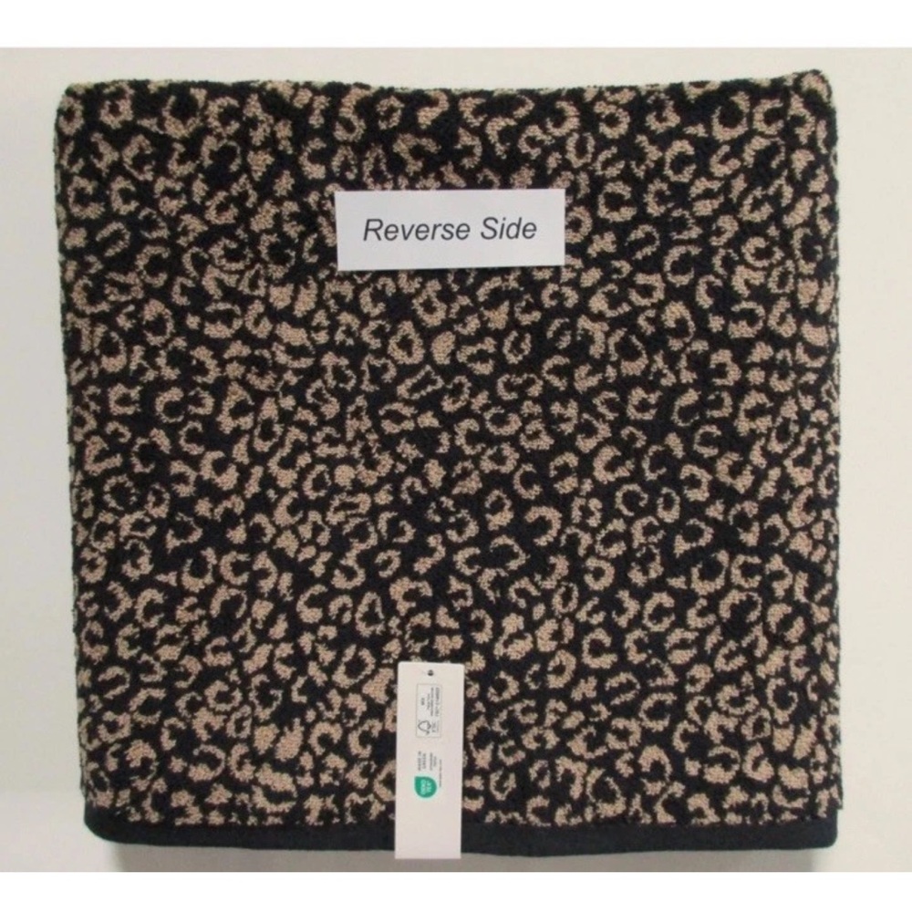 Rachel Zoe 4 Pc Set Leopard Cheetah Animal Print Bath Hand Towels Set of 4 NWT - Picture 4 of 6